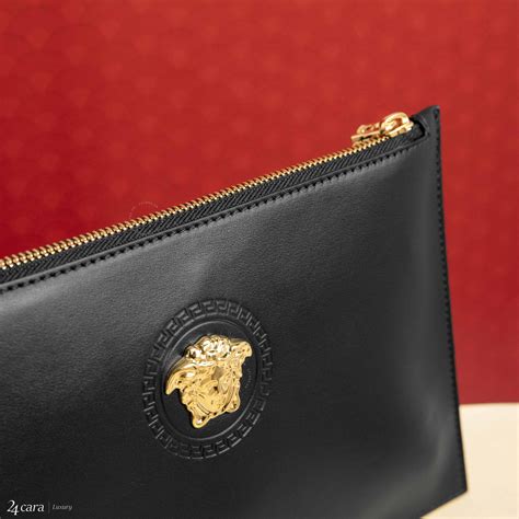 versace black clutch